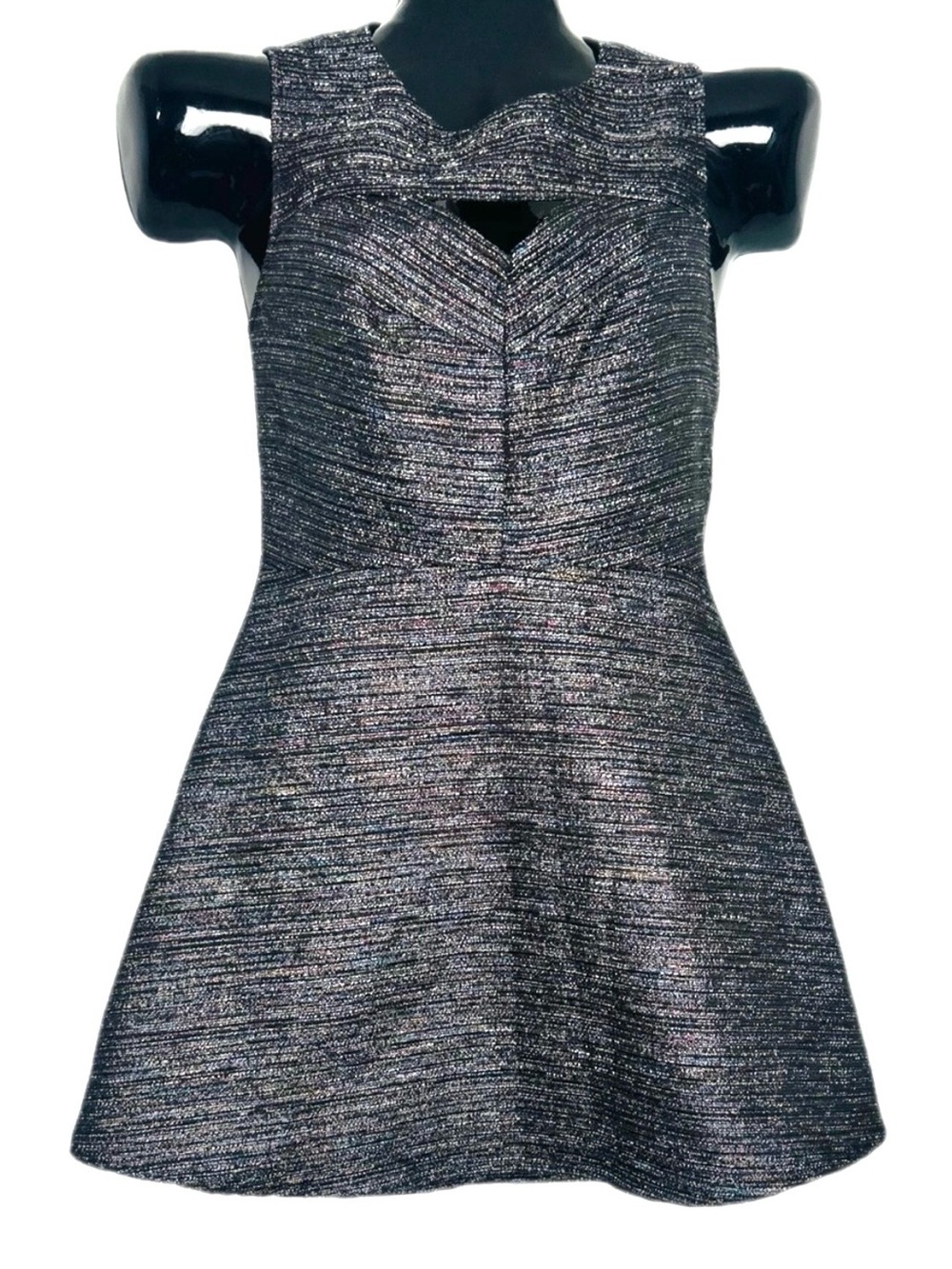 Forever 21 Metallic Charcoal Fit & Flare Mini Dress *NWOT